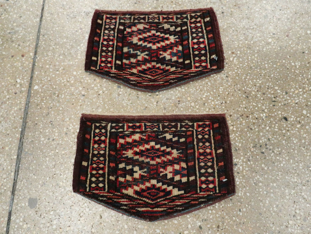 Vintage Central Asian Yamoud Turkoman Throw Rug (Pair: 1 of 2), No.29641 - Gsblank