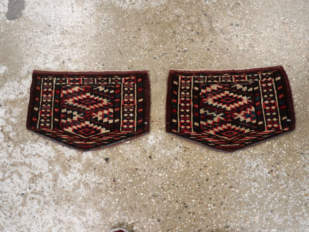 Vintage Central Asian Yamoud Turkoman Throw Rug (Pair: 1 of 2), No.29641 - Gsblank