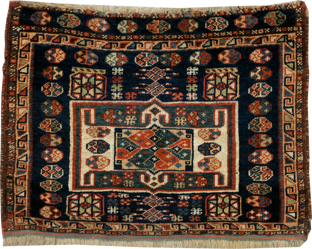 Antique Persian Khamseh Throw Rug, No.29644 - Gsblank