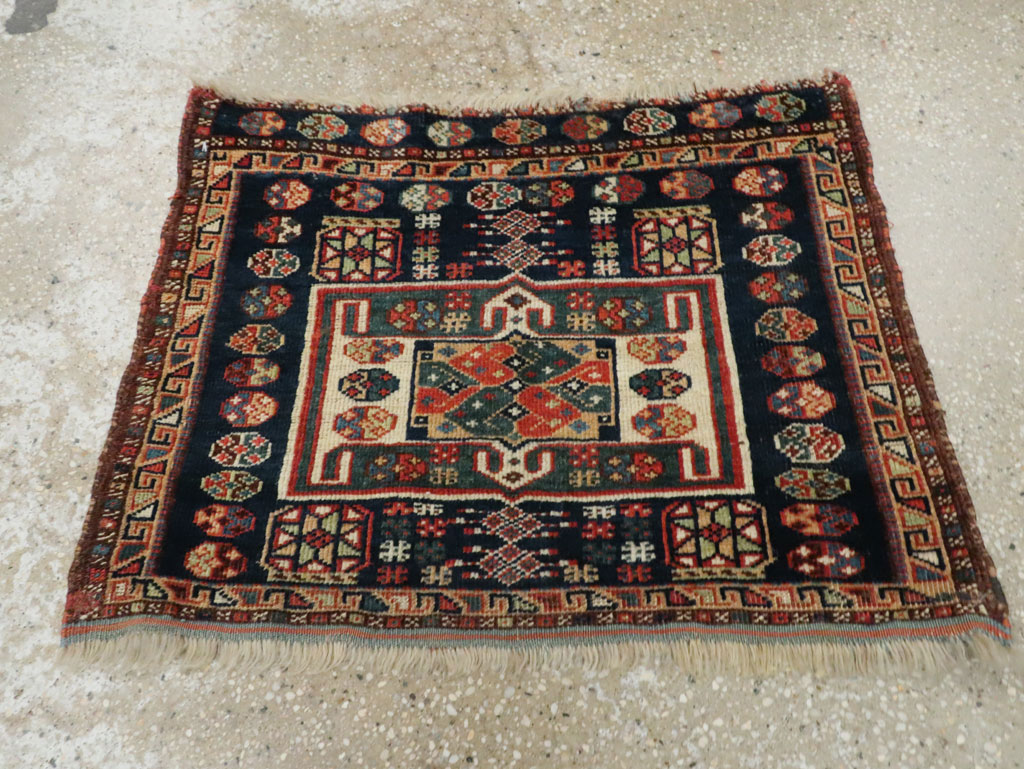 Antique Persian Khamseh Throw Rug, No.29644 - Gsblank