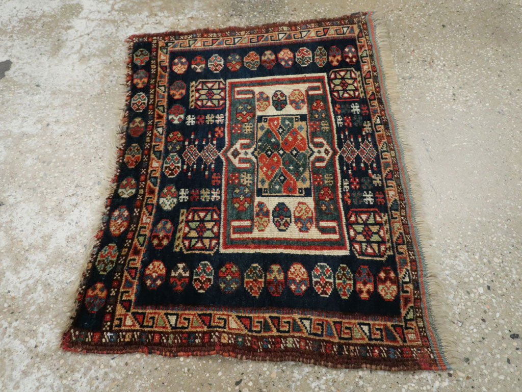 Antique Persian Khamseh Throw Rug, No.29644 - Gsblank