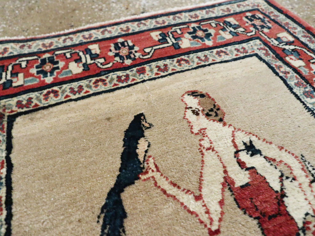 Antique Perisan Tabriz Pictorial Rug, No.29649 - Gsblank