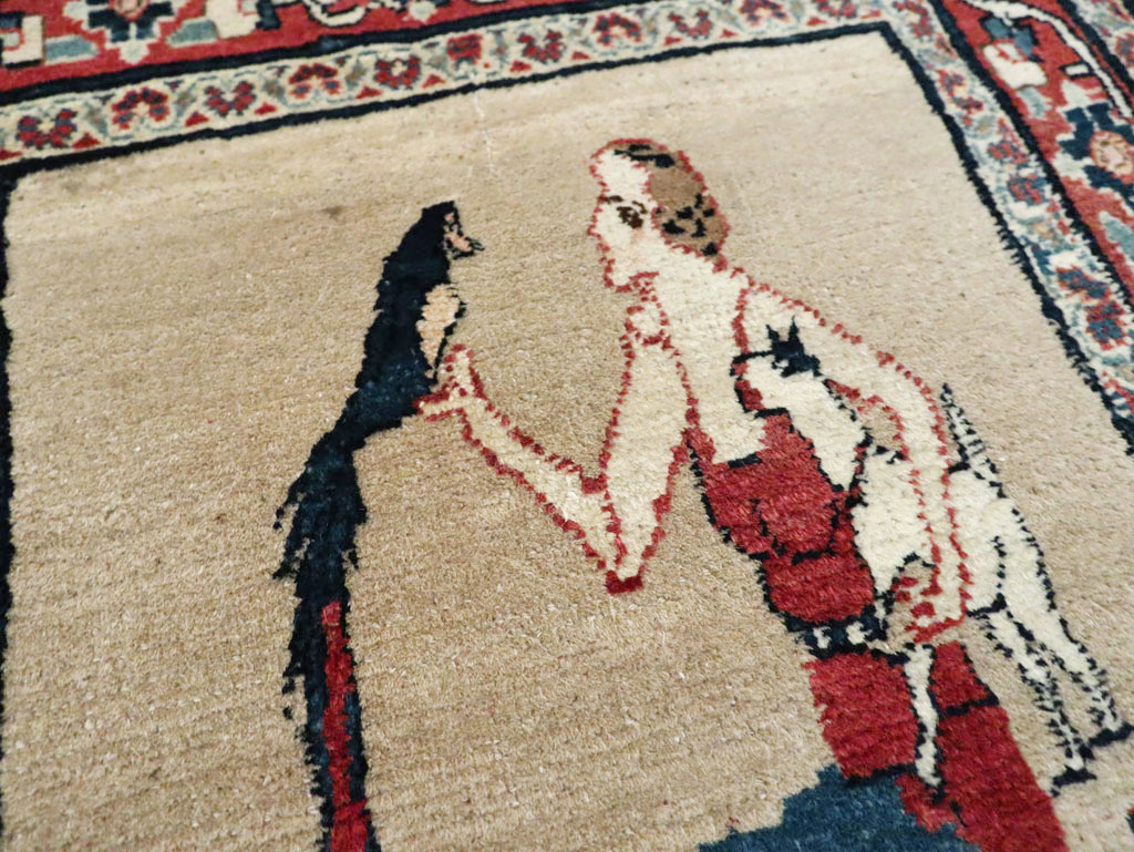 Antique Perisan Tabriz Pictorial Rug, No.29649 - Gsblank