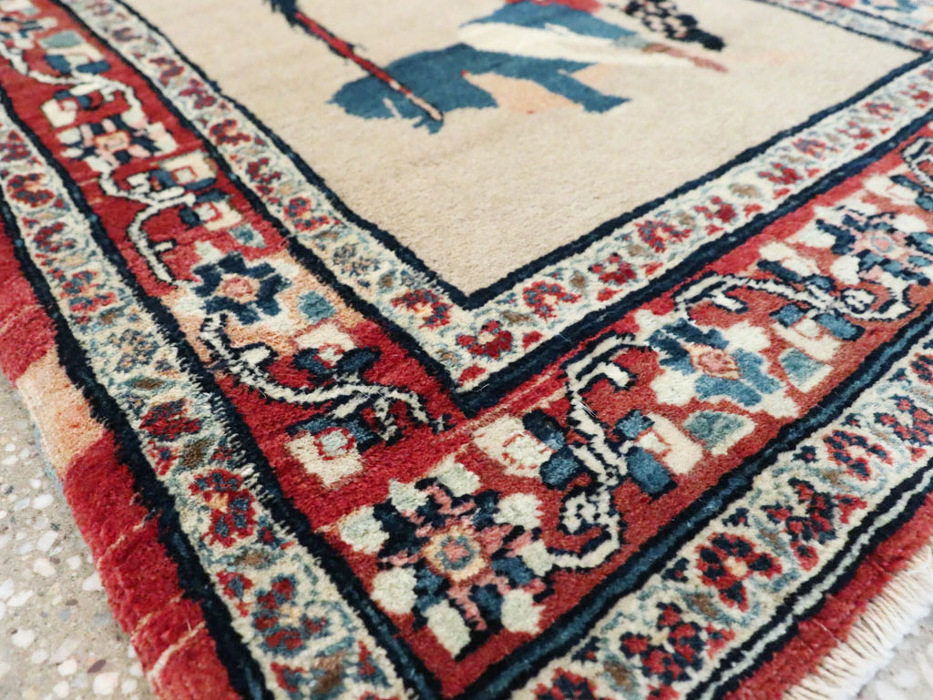 Antique Perisan Tabriz Pictorial Rug, No.29649 - Gsblank