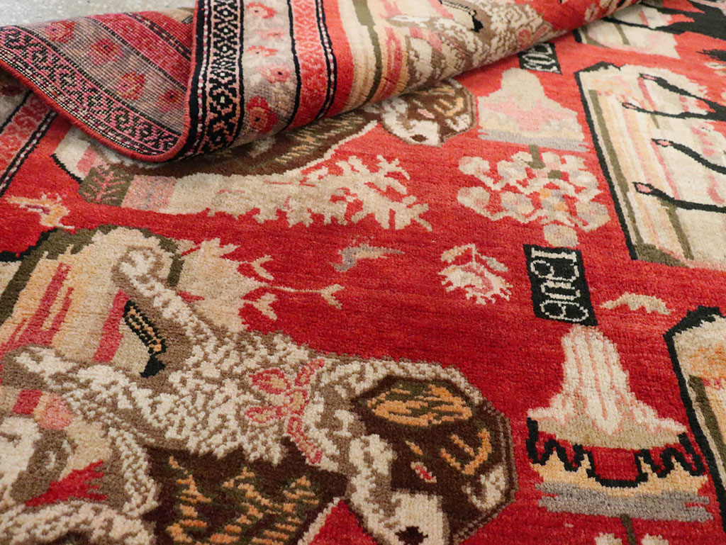 Vintage Pictorial Karabagh Rug, No.29651 - Gsblank