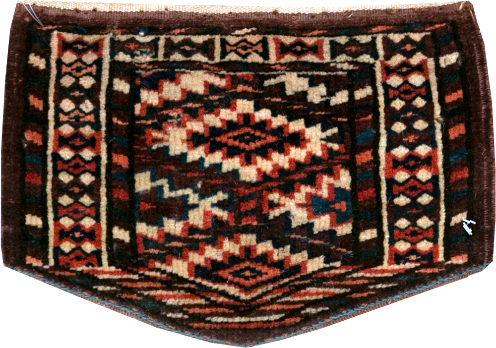 Vintage Central Asian Yamoud Turkoman Throw Rug (Pair: 2 of 2), No.29663 - Gsblank