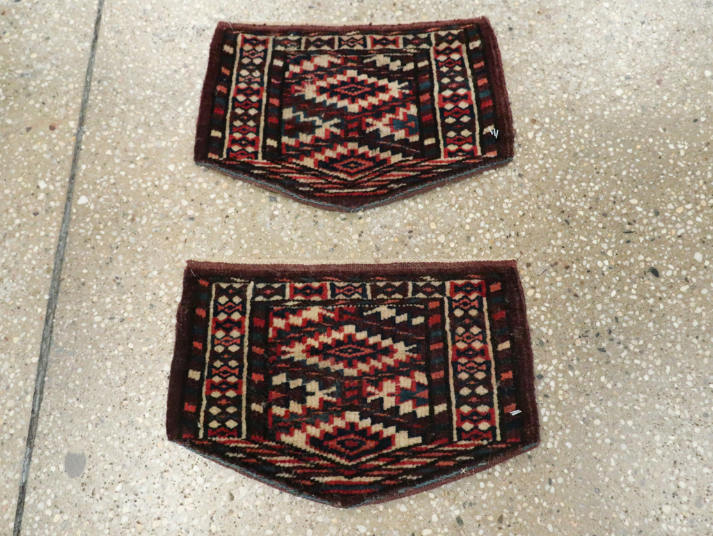 Vintage Central Asian Yamoud Turkoman Throw Rug (Pair: 2 of 2), No.29663 - Gsblank