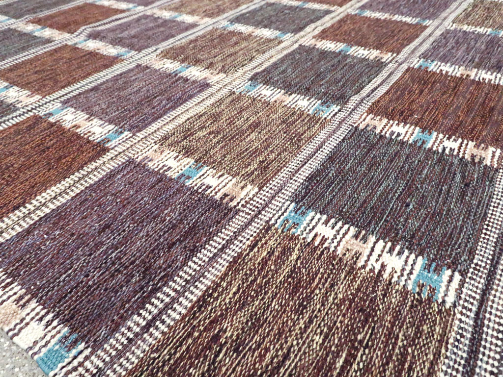 Swedish Inspired Contemporary Turkish Flatweave Kilim Room Size Carpet, No.29667 - Gsblank