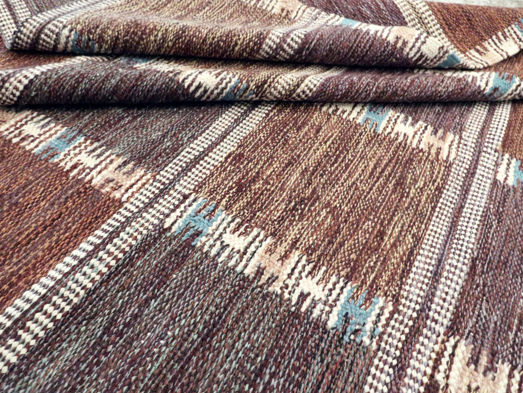 Swedish Inspired Contemporary Turkish Flatweave Kilim Room Size Carpet, No.29667 - Gsblank