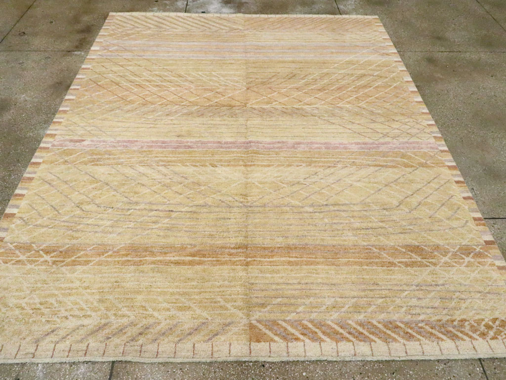 Swedish Inspired Contemporary Turkish Anatolian Room Size Carpet, No.29669 - Gsblank