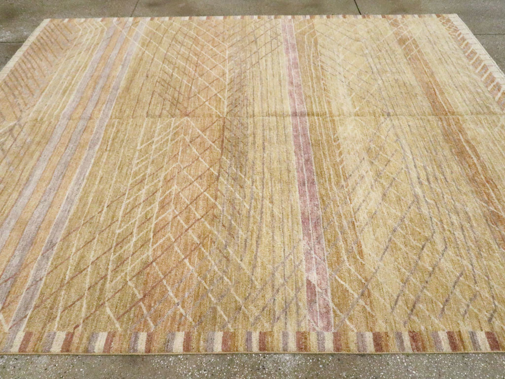 Swedish Inspired Contemporary Turkish Anatolian Room Size Carpet, No.29669 - Gsblank