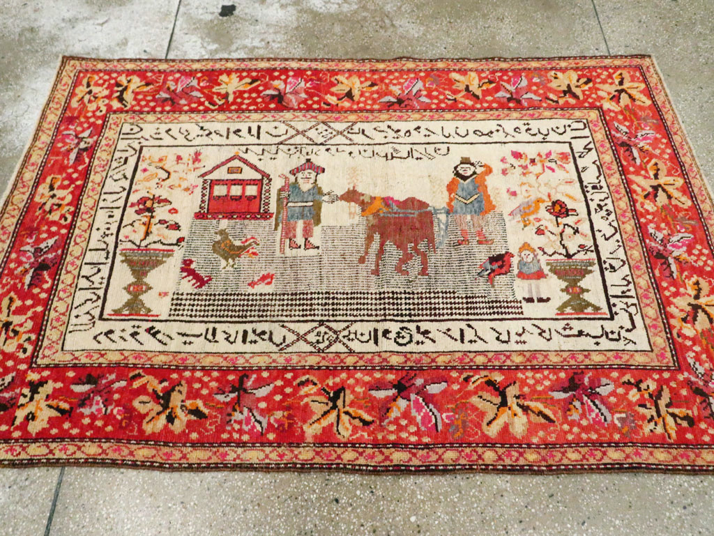 Antique Pictorial Karabagh Rug, No.29673 - Gsblank