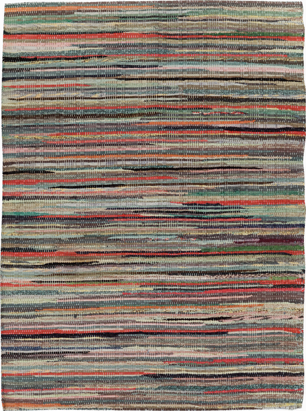 Vintage American Small Rag Rug, No.29674 - Gsblank