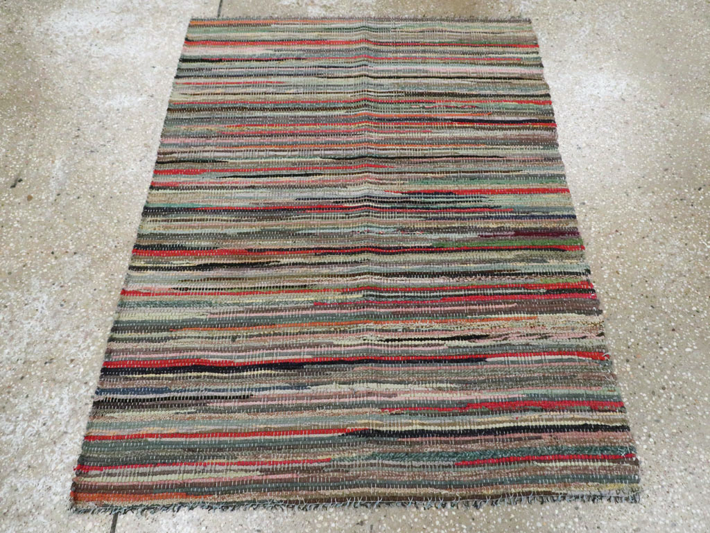 Vintage American Small Rag Rug, No.29674 - Gsblank