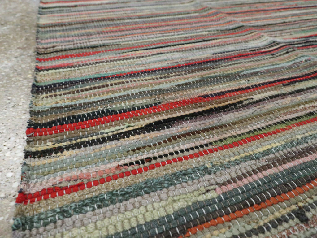 Vintage American Small Rag Rug, No.29674 - Gsblank
