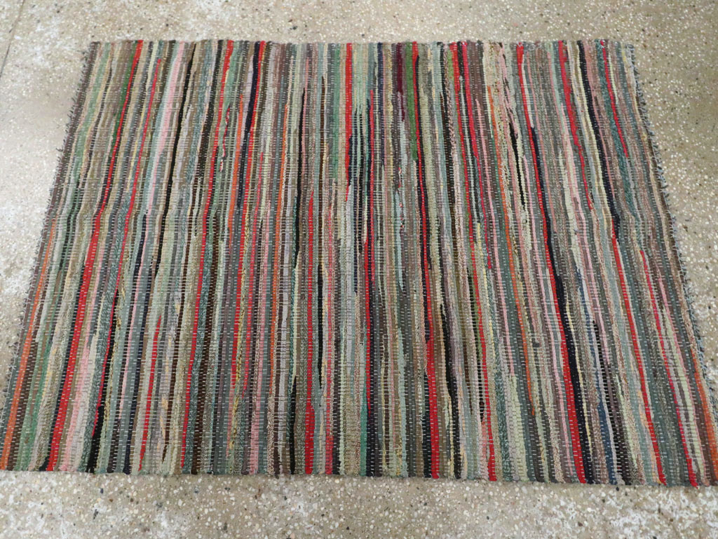 Vintage American Small Rag Rug, No.29674 - Gsblank