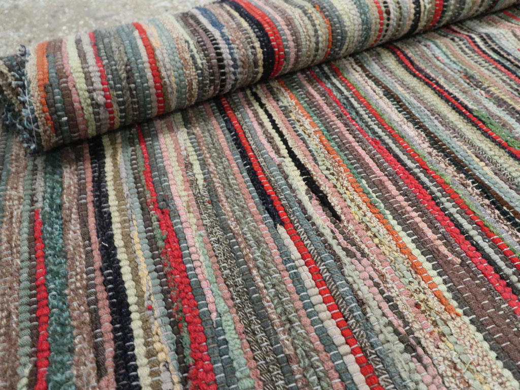 Vintage American Small Rag Rug, No.29674 - Gsblank
