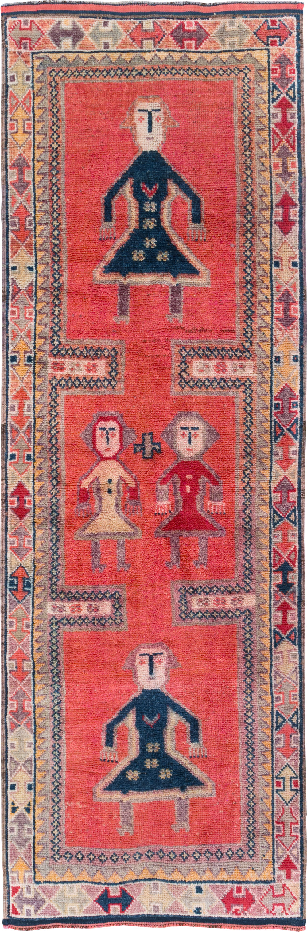 Vintage Turkish Anatolian Pictorial Runner, No.29677 - Gsblank