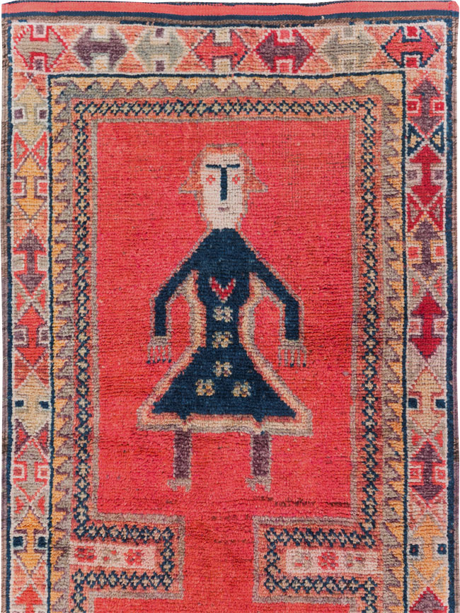 Vintage Turkish Anatolian Pictorial Runner, No.29677 - Gsblank