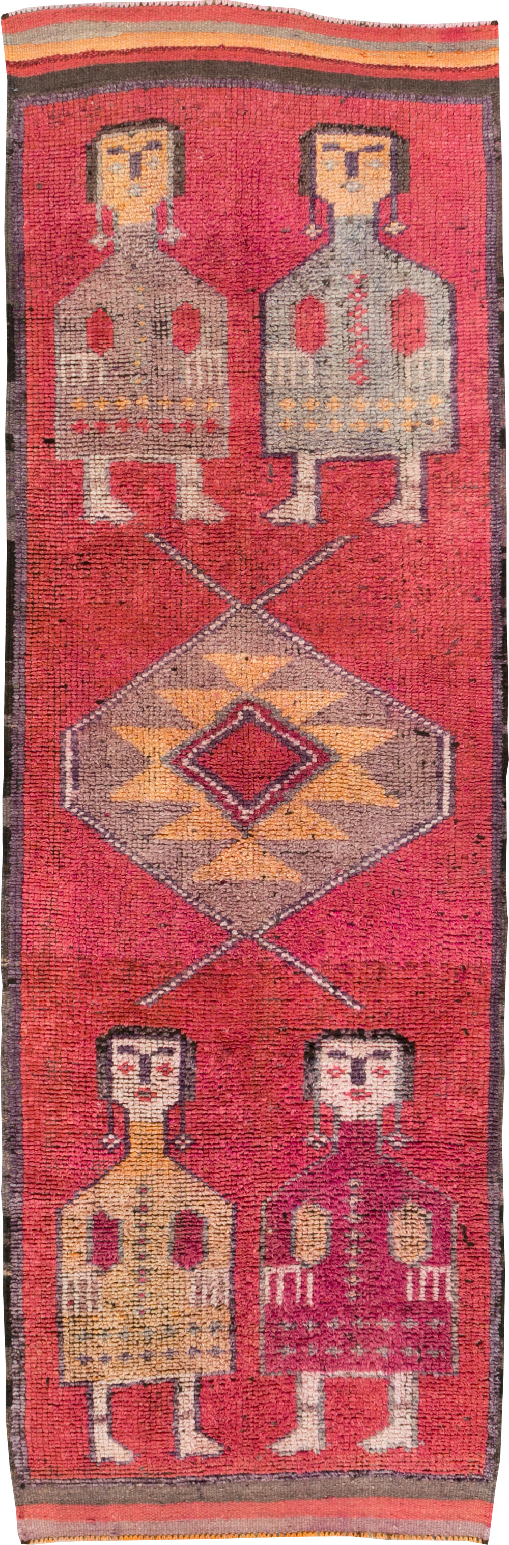 Vintage Turkish Anatolian Pictorial Runner, No.29678 - Gsblank