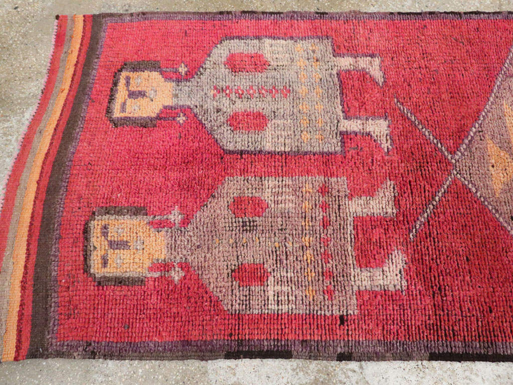 Vintage Turkish Anatolian Pictorial Runner, No.29678 - Gsblank