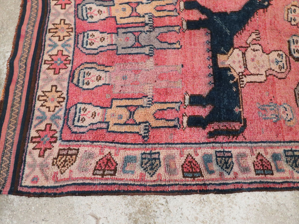 Vintage Turkish Anatolian Pictorial Runner, No.29679 - Gsblank