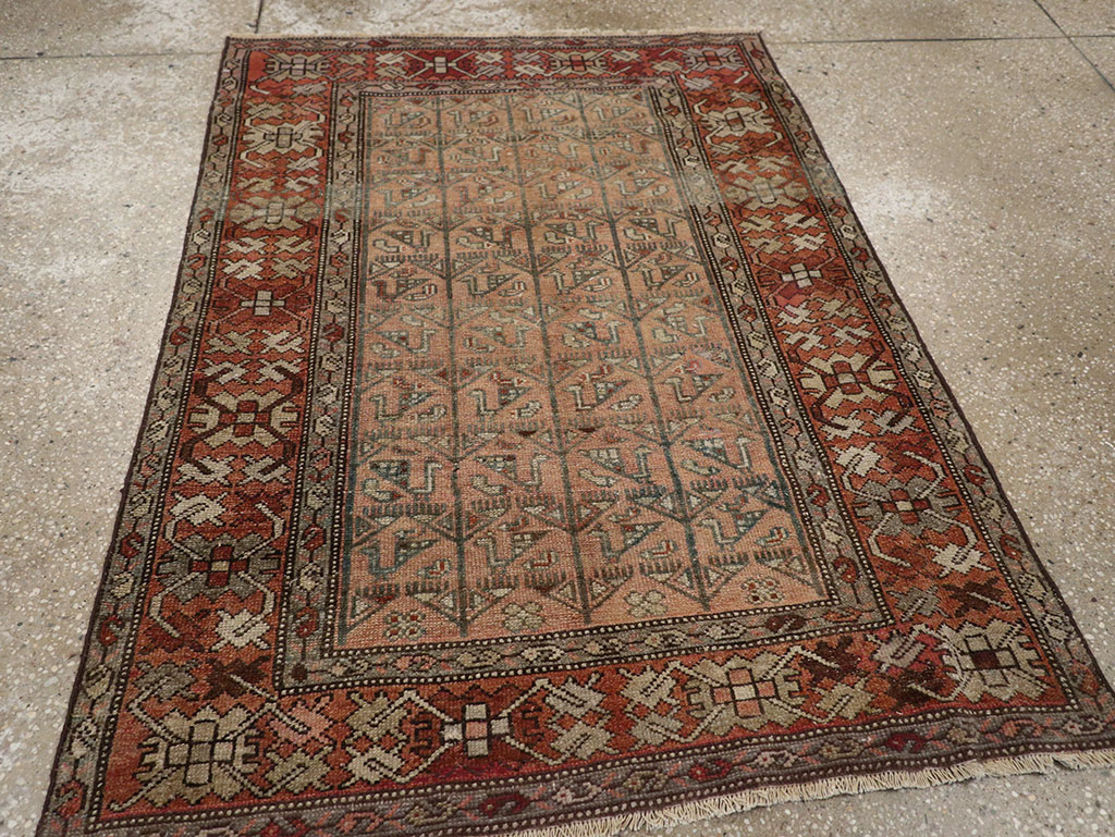 Antique Persian Malayer Throw Rug, No.29682 - Gsblank