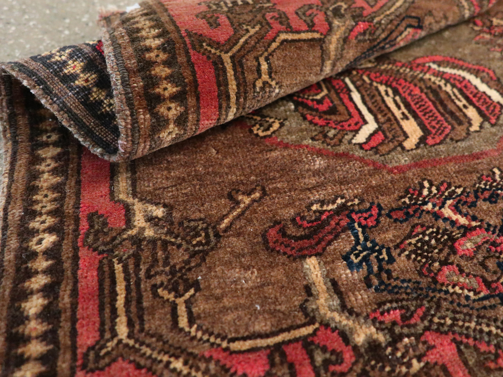 Antique Persian Malayer Pictorial Throw Rug, No.29687 - Gsblank