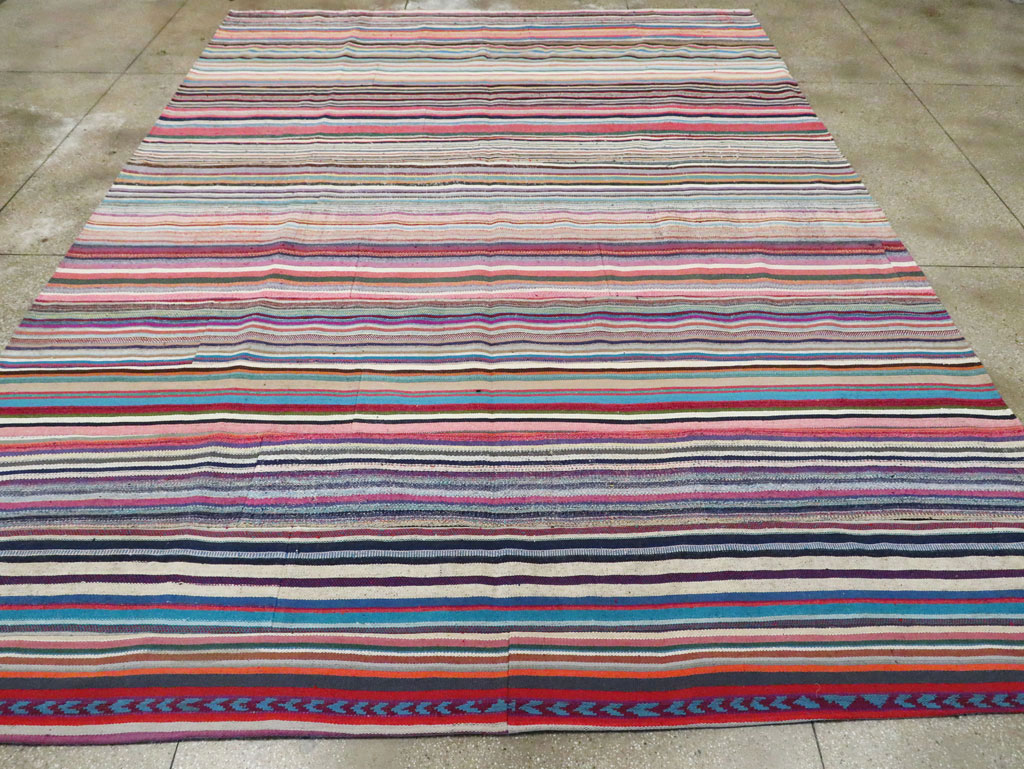 Contemporary Turkish Flatweave Kilim Large Room Size Carpet, No.29690 - Gsblank
