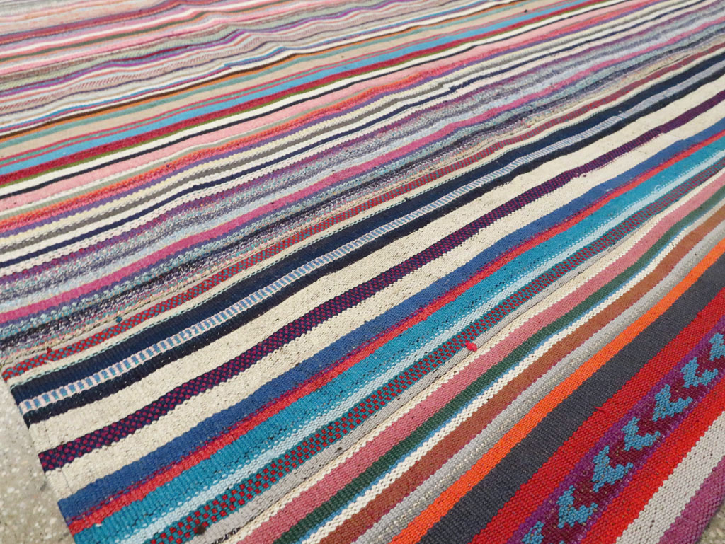 Contemporary Turkish Flatweave Kilim Large Room Size Carpet, No.29690 - Gsblank