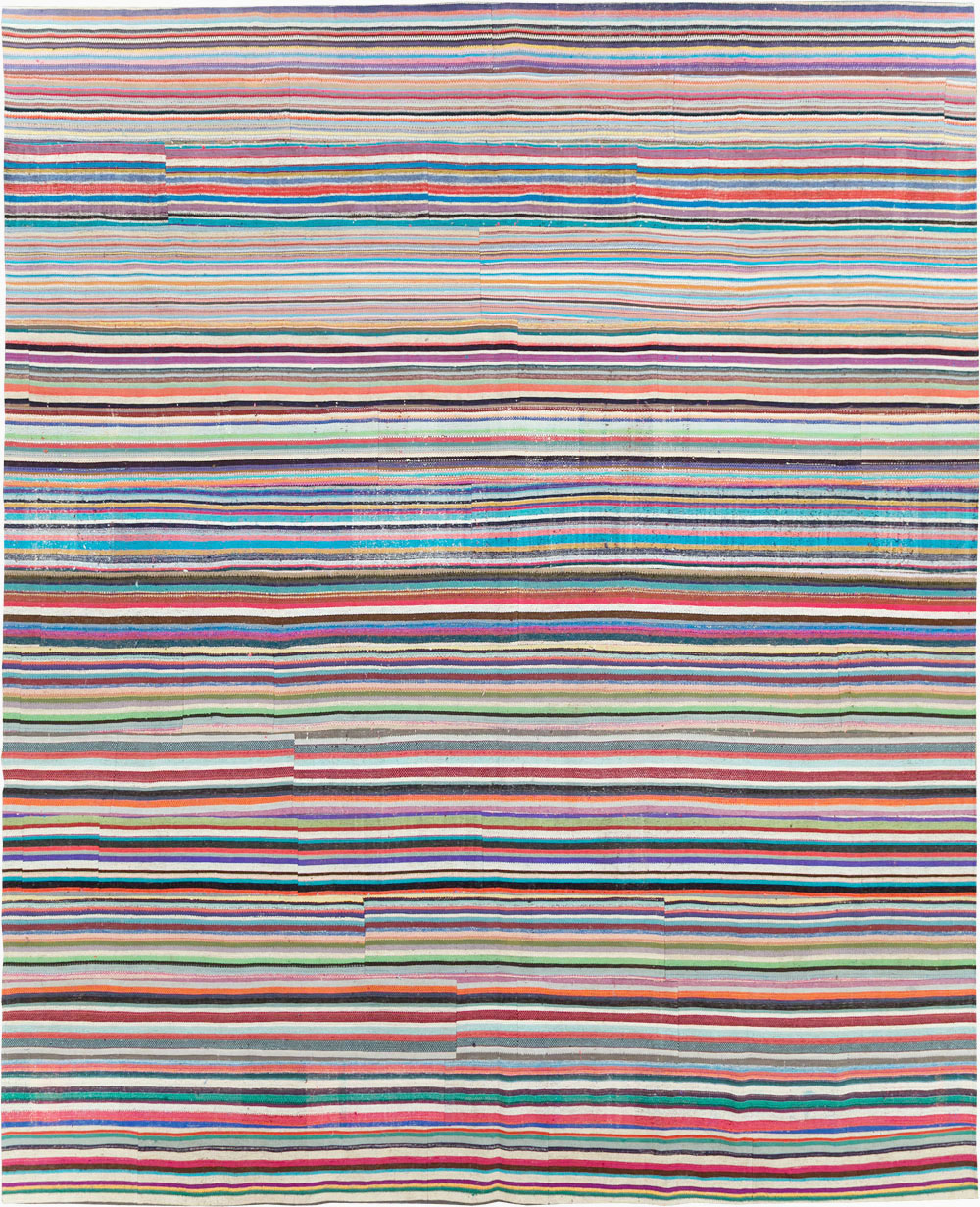 Contemporary Colorful Turkish Flat-Weave Kilim, No.29692 - Gsblank