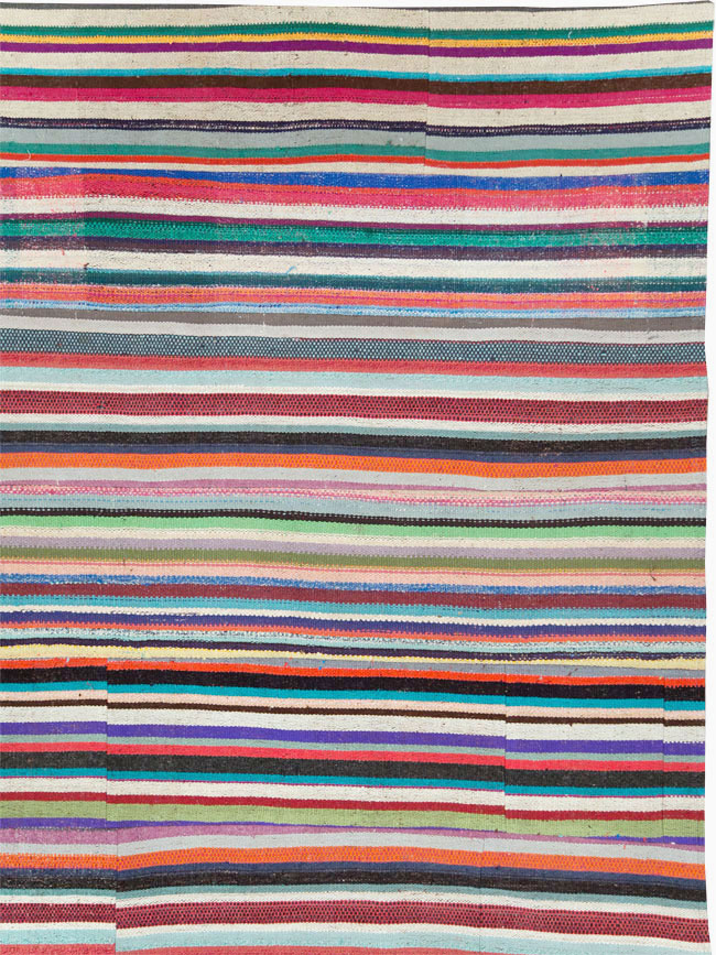 Contemporary Colorful Turkish Flat-Weave Kilim, No.29692 - Gsblank