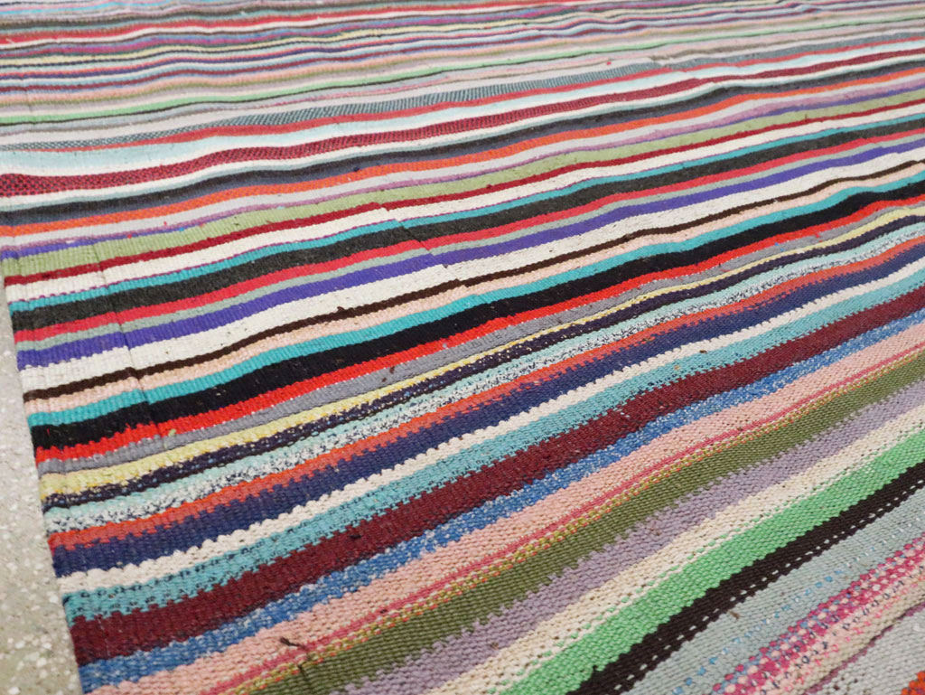 Contemporary Colorful Turkish Flat-Weave Kilim, No.29692 - Gsblank