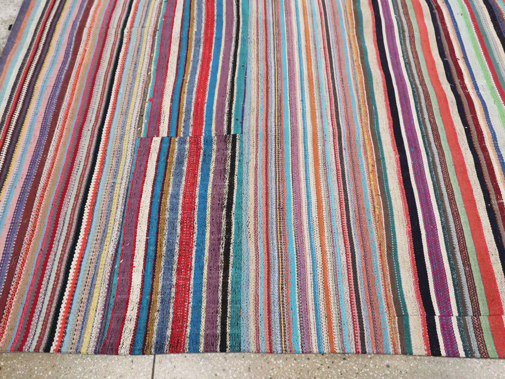 Contemporary Colorful Turkish Flat-Weave Kilim, No.29692 - Gsblank