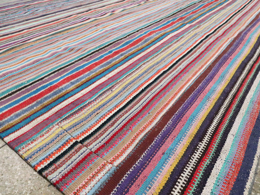 Contemporary Colorful Turkish Flat-Weave Kilim, No.29692 - Gsblank