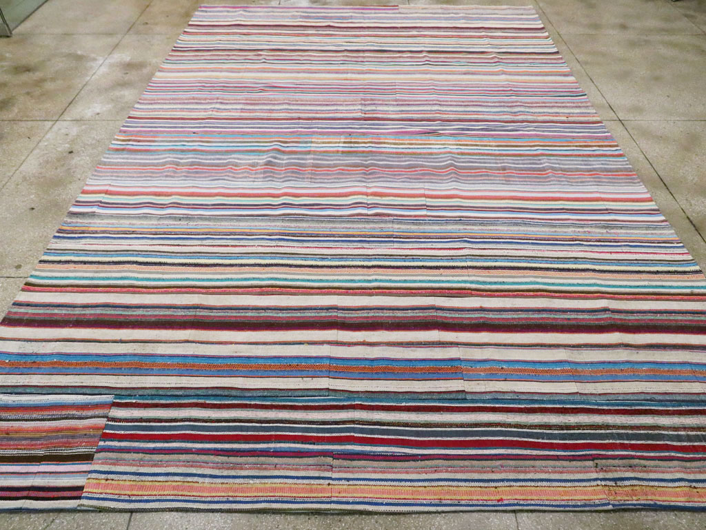 Contemporary Turkish Flatweave Oversize Carpet, No.29694 - Gsblank