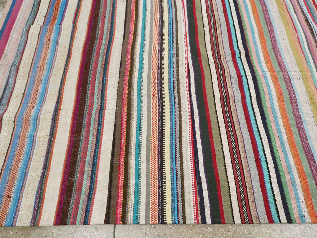 Contemporary Turkish Flatweave Oversize Carpet, No.29694 - Gsblank