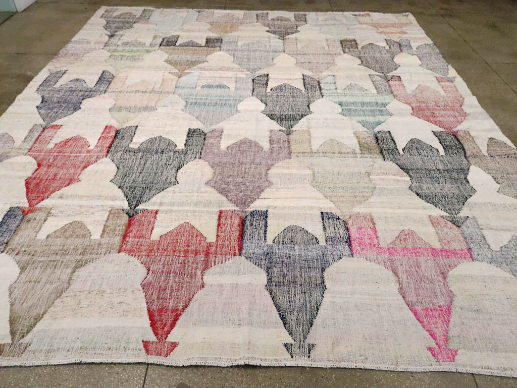 Turkish Contemporary Flatweave Kilim Large Room Size Carpet, No.29696 - Gsblank