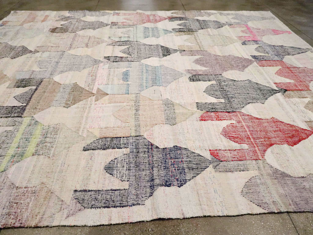 Turkish Contemporary Flatweave Kilim Large Room Size Carpet, No.29696 - Gsblank