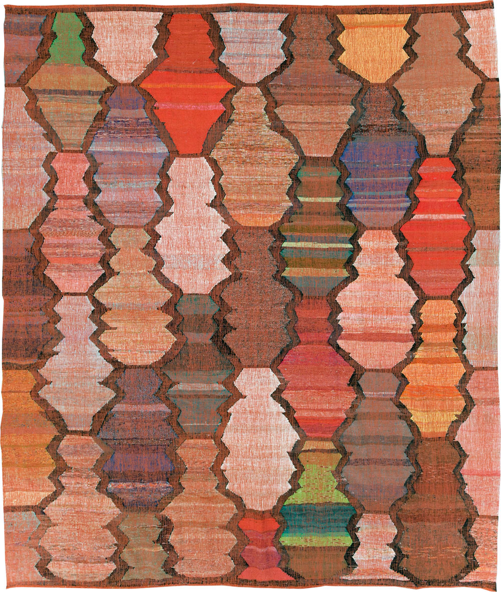 Contemporary Turkish Flatweave Kilim Room Size Carpet, No.29697 - Gsblank