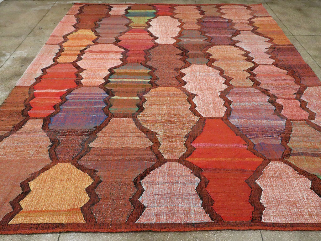 Contemporary Turkish Flatweave Kilim Room Size Carpet, No.29697 - Gsblank
