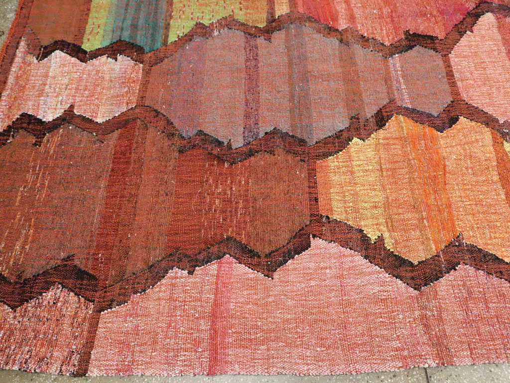 Contemporary Turkish Flatweave Kilim Room Size Carpet, No.29697 - Gsblank