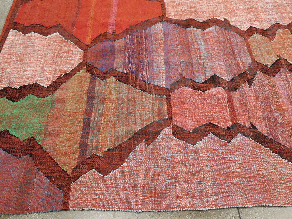 Contemporary Turkish Flatweave Kilim Room Size Carpet, No.29697 - Gsblank