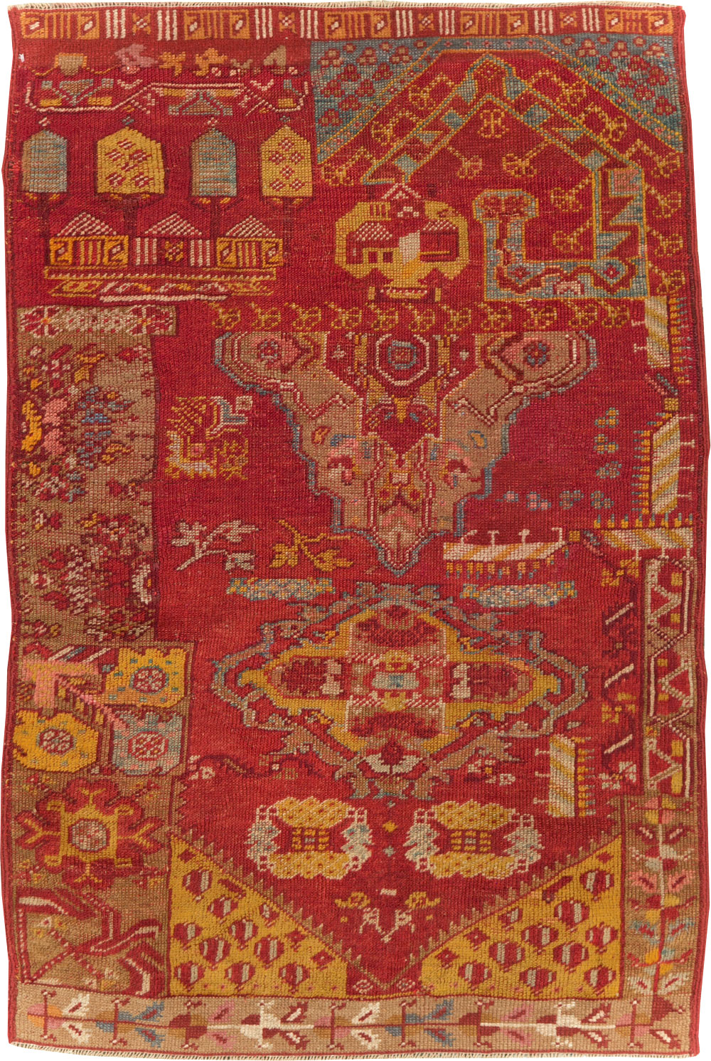 Antique Turkish Anatolian Wagireh Rug, No.29704 - Gsblank