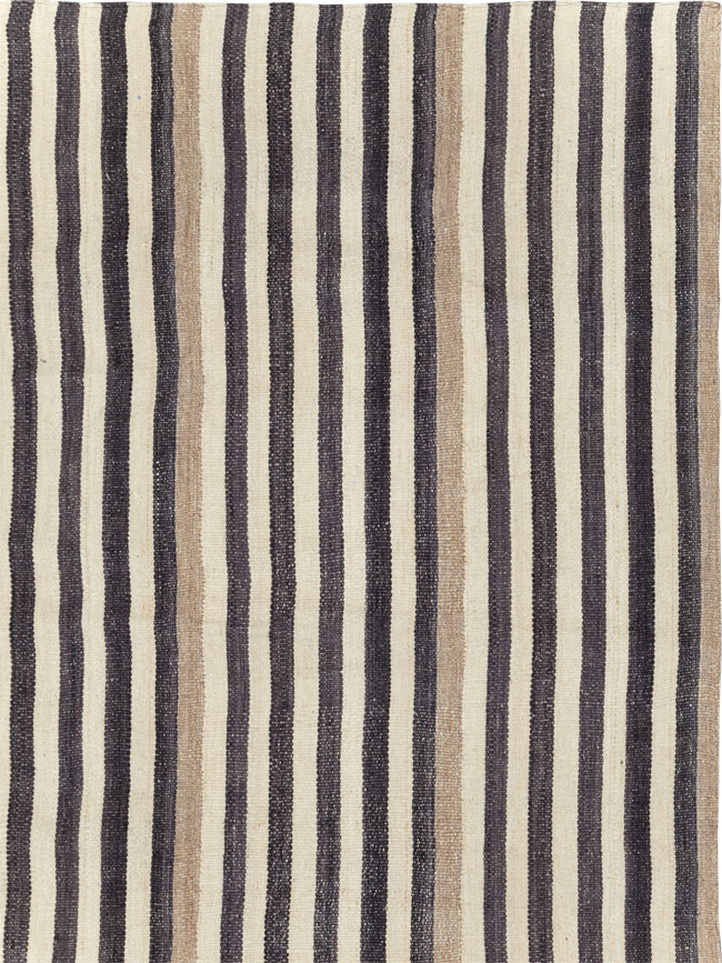 Modern Persian Flatweave Kilim Room Size Carpet, No.29722 - Gsblank