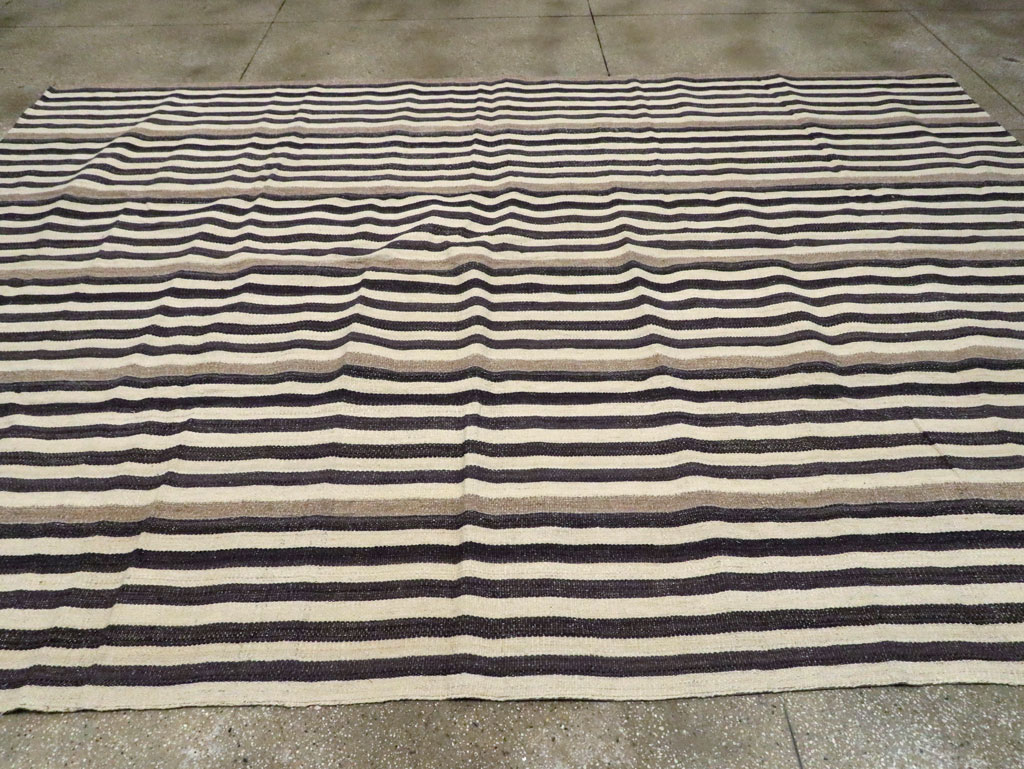 Modern Turkish Flatweave Kilim Room Size Carpet, No.29722 - Gsblank