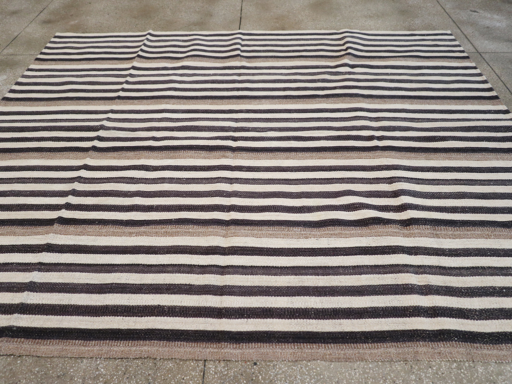 Modern Turkish Flatweave Kilim Small Room Size Carpet, No.29725 - Gsblank