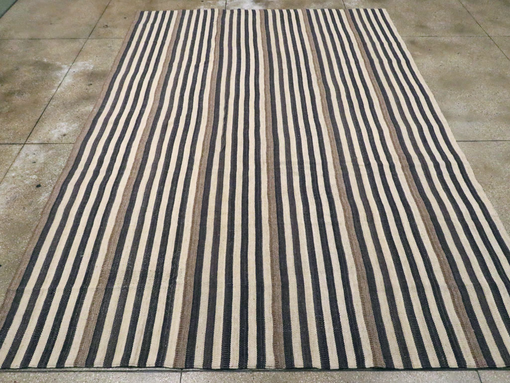 Modern Turkish Flatweave Kilim Room Size Carpet, No.29727 - Gsblank