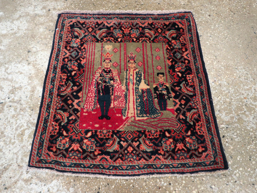 Antique Persian Sarouk Pictorial Rug, No.29734 - Gsblank