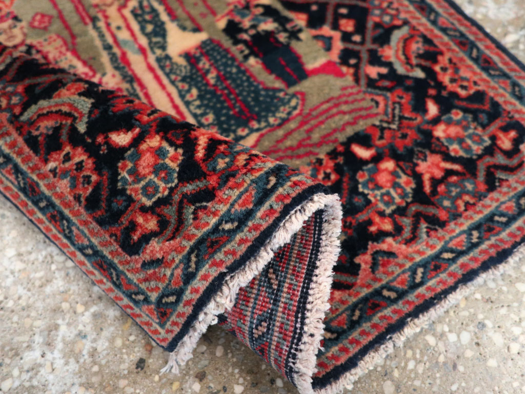 Antique Persian Sarouk Pictorial Rug, No.29734 - Gsblank